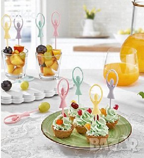 10 бр Балерина пластмасови топери за хапки мъфини парти коктейл, снимка 1