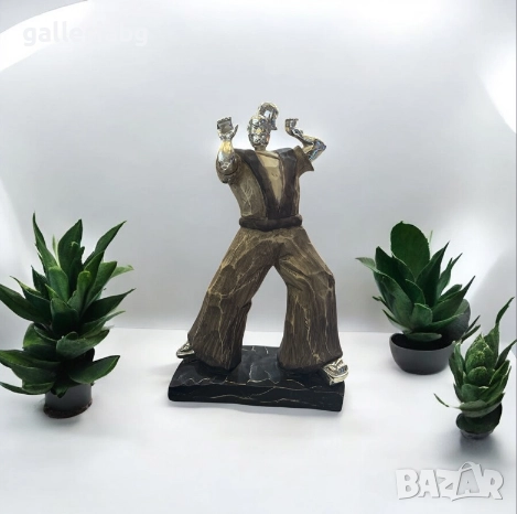 Фигура самурай – декоративна статуетка с мраморна основа, снимка 1