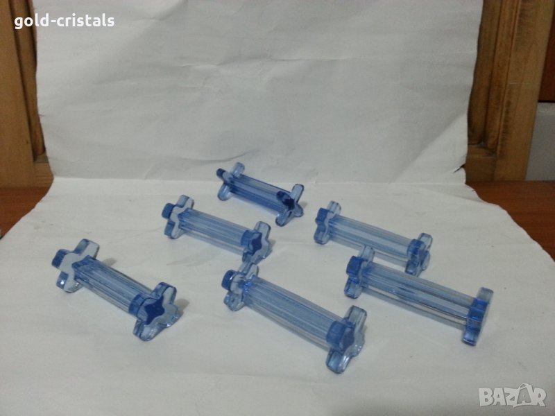 Ретро стъклени поставки за прибори, снимка 1