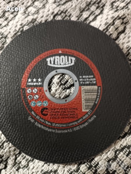 Карбофлексов диск за рязане на неръждаема стомана A60R-BFP Tyrolit Premium - ф 125х0.75х22.2 mm, снимка 1