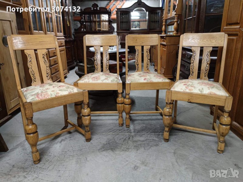 Трапезни столове с фрезовани крака (материал дъб), снимка 1