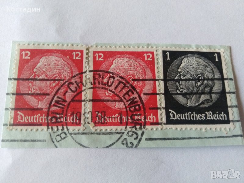 Пощенска марка 3бр-Германия райх 1936 Paul von hindenburg, снимка 1