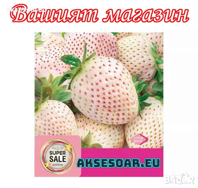 100 високо качествени семена от плод бяла ягода органични плодови ягодови семена от вкусни ягоди отл, снимка 1