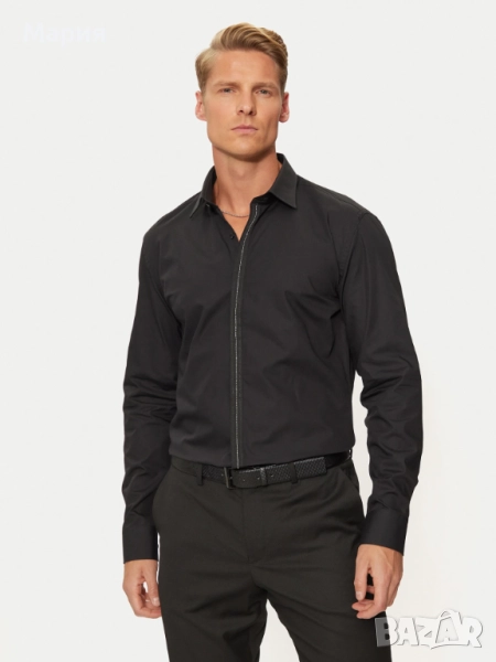 HUGO Риза Keidi 50524849 Черен Slim Fit, снимка 1