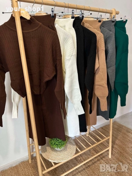 Дамски сет екип финно машинно плетиво , снимка 1