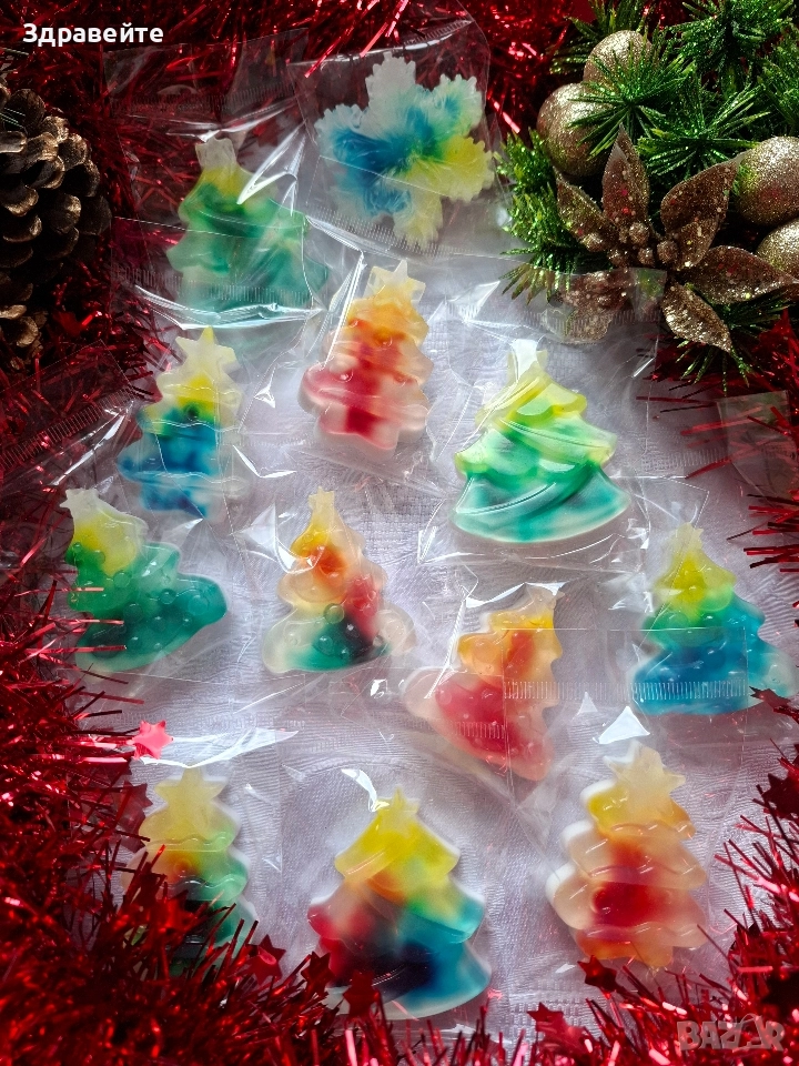 Красиви глицеринови натурални сапунчета с аромат на Коледа, снимка 1