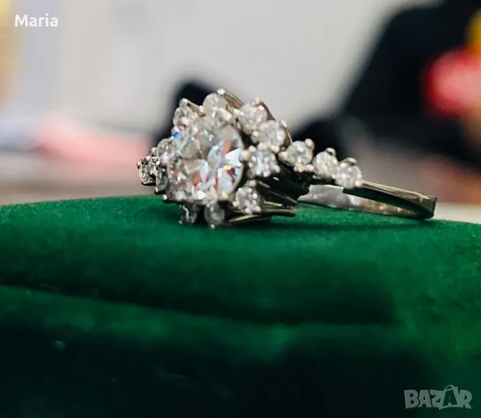 Пръстен бяло злато и брилянти , снимка 1
