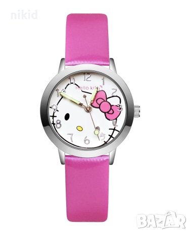 Хелоу Коте Кити Hello Kitty детски ръчен часовник с камъчета, снимка 1