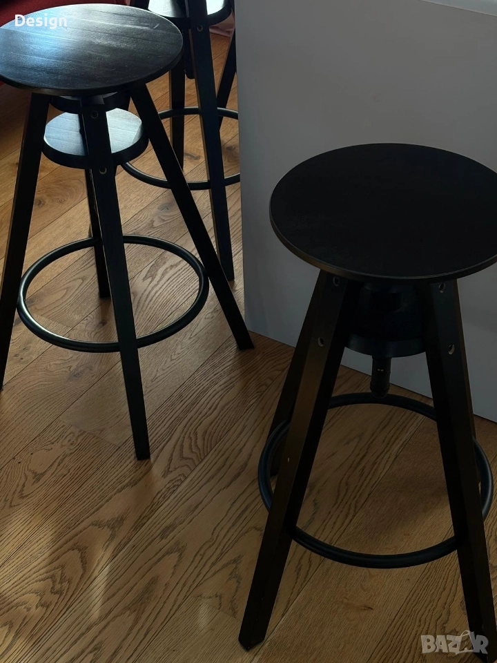 4 черни дървени бар плод стола Ikea, снимка 1