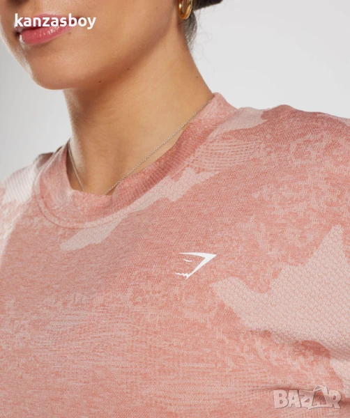 Gymshark Adapt Camo Seamless Crop Top - страхотна дамска тениска М, снимка 1