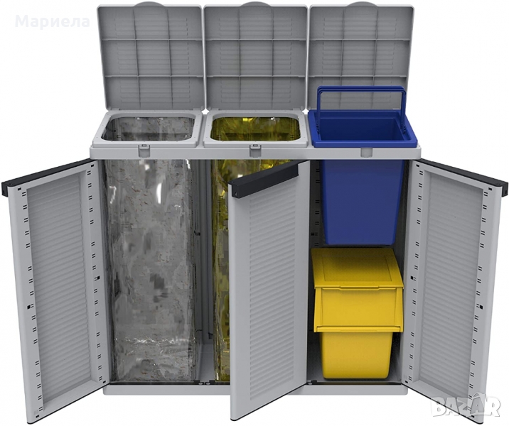 Terry EcoCab Cabinet , троен контейнер за разделно събиране на отпадъци, снимка 1