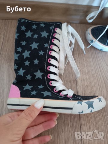 Високи кецове от плат, снимка 3 - Детски боти и ботуши - 41692653