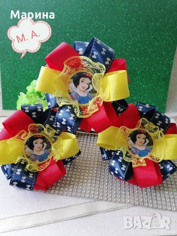 Панделка на Снежанка в червено, синьо и жълто, снимка 5 - Шноли, диадеми, ленти - 34193840