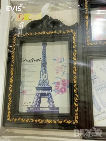 📸 Комплект от 5 рамки за снимки – Черни със златно покритие 🌟, снимка 2 - Други - 50805956