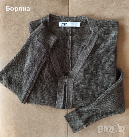 ZARA блестяща жилетка с цип, снимка 2 - Жилетки - 53501630