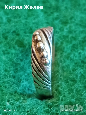 Артистичен сребърен пръстен с гранулация ювелирна изработка 52664, снимка 2 - Пръстени - 53073693