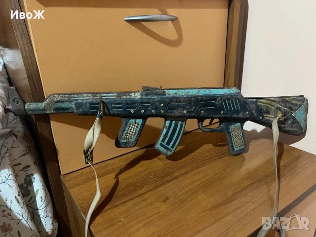 Стара ламаринена играчка калашник, снимка 4 - Колекции - 53670108