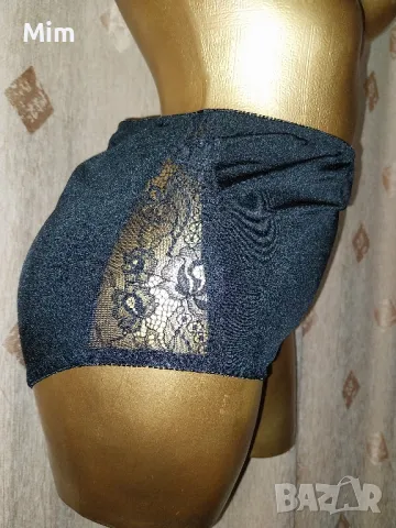 missus XL Черна сатенирана бикина с висока талия , снимка 2 - Бельо - 49295318