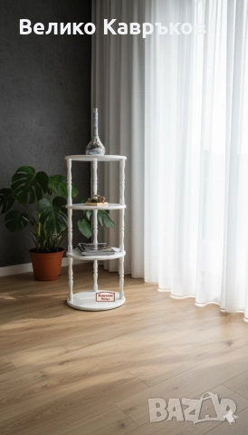 Кръгла етажерка,бяла., снимка 2 - Етажерки - 51025199