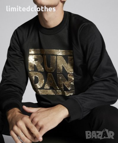 DSQUARED D2 ICON RUN DAN GOLD SEQUIN Мъжка Блуза тип Пуловер size L (M), снимка 2 - Пуловери - 34729241