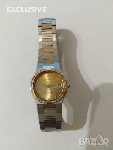 Дамски часовник Eterna с 18k златен базел с диаманти! за ремонт