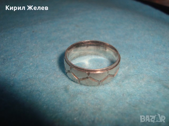 СРЕБЪРНА ФУТБОЛНО ОРНАМЕНТИРАНА ХАЛКА ПРЪСТЕН ОКСИДИРАНО ВИСОКА ПРОБА СРЕБРО РЪЧНА ИЗРАБОТКА 25830, снимка 8 - Пръстени - 35825874