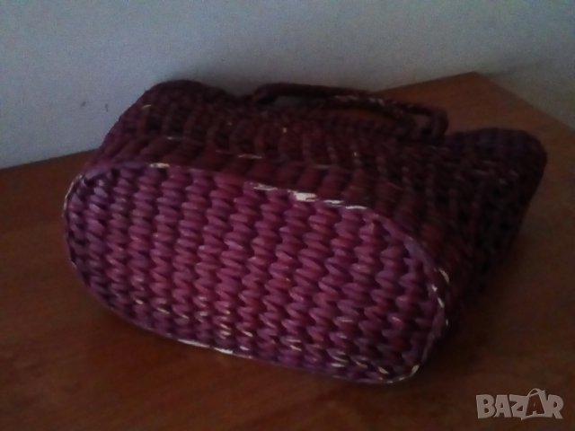 Плетена чанта тип кошница, снимка 2 - Чанти - 42160656