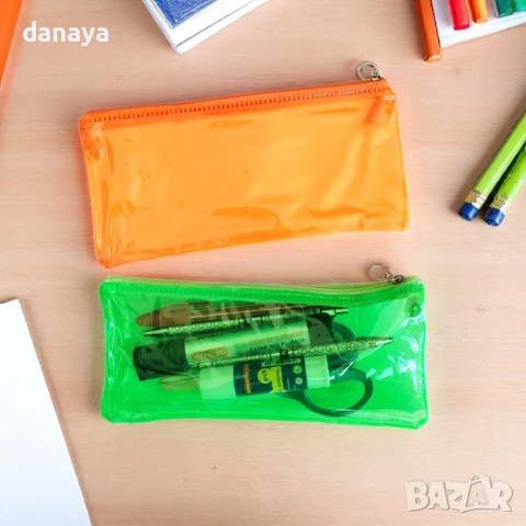 5895 Прозрачен ученически несесер за моливи, снимка 2 - Ученически пособия, канцеларски материали - 50602654