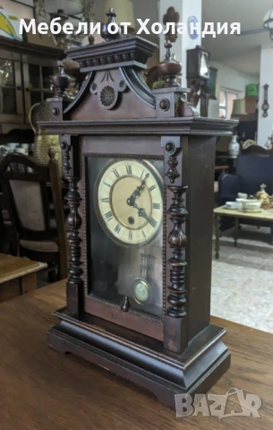 Старинен немски настолен часовник, снимка 3 - Антикварни и старинни предмети - 50999855