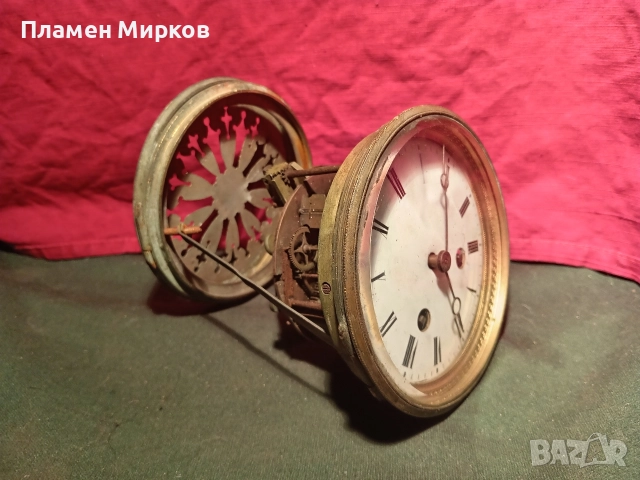 Механизъм от френски каминен часовник, снимка 5 - Антикварни и старинни предмети - 52998154