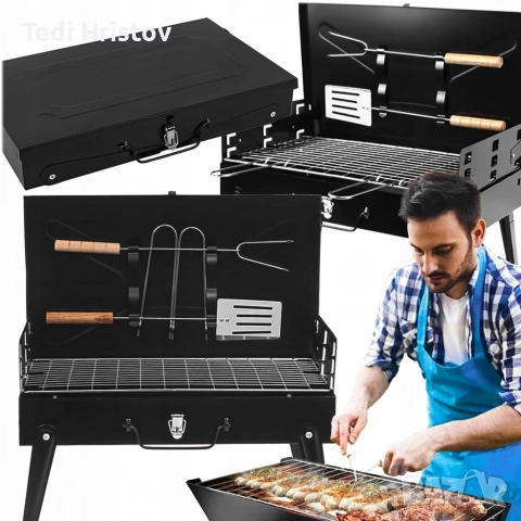 Градинска сгъваема скара за къмпинг и пикник, снимка 6 - Скари - 52964458