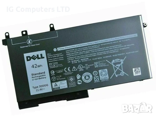 Оригинална 3DDDG батерия за лаптоп Dell, 3 клетки, 11.4V, 42Wh