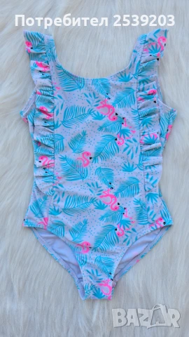 Пончо, бански и чехли за момиче 4-5 години, снимка 2 - Детско бельо и бански  - 50887586