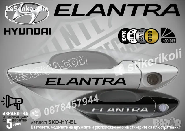 Hyundai стикери за дръжки SKD-HY-01, снимка 4 - Аксесоари и консумативи - 35641216