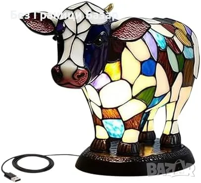 Нова Очарователна нощна лампа крава – топла светлина, USB захранване, снимка 1