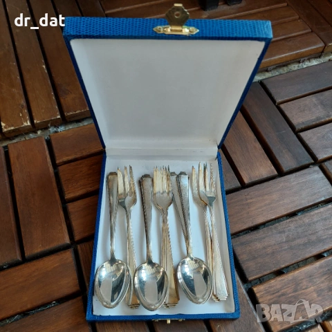 Комплект посребрени прибори, снимка 7 - Антикварни и старинни предмети - 45163213
