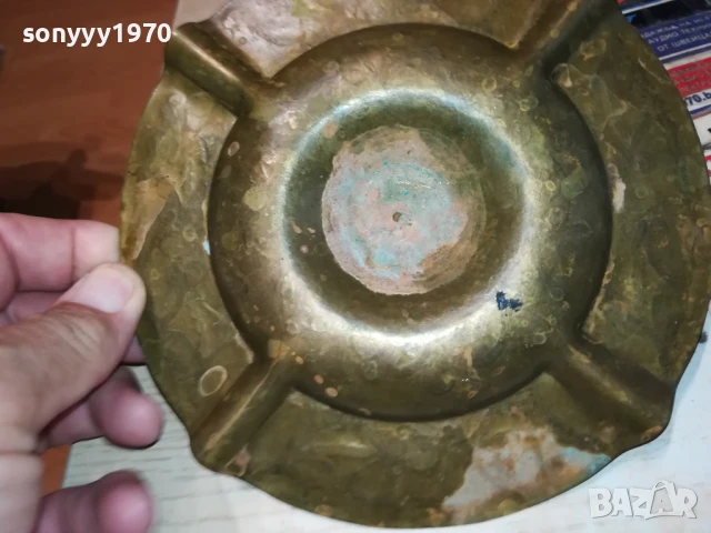 ПЕПЕЛНИК-МЕД/МЕСИНГ 17СМ ВНОС ГЕРМАНИЯ 0208252008LCHERY, снимка 11 - Антикварни и старинни предмети - 51230205