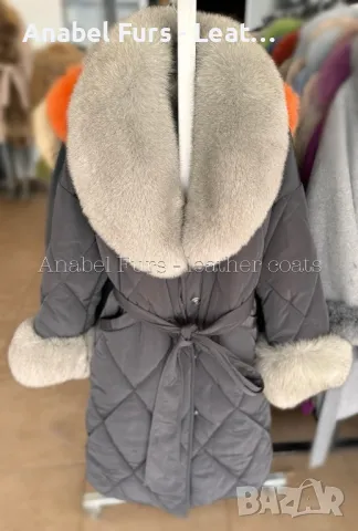 Луксозни дамски палта с естествен косъм, снимка 12 - Палта, манта - 38065701