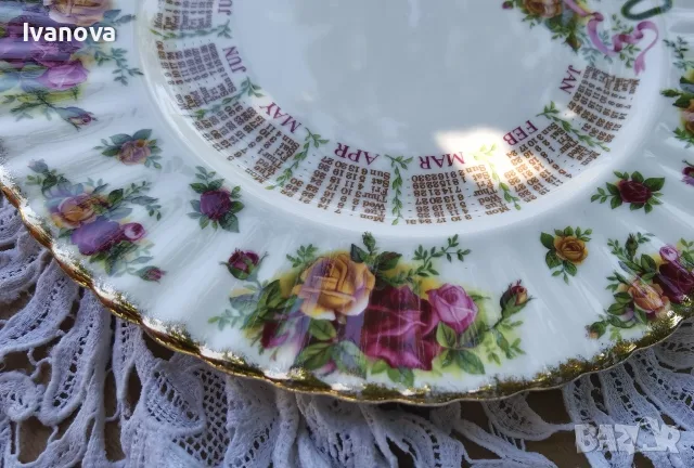 Порцеланова чиния Royal Albert Old country roses , снимка 4 - Антикварни и старинни предмети - 56252377
