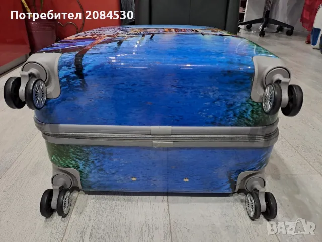 Куфар с телескопична дръжка,колелца и шифър, снимка 4 - Куфари - 49087040