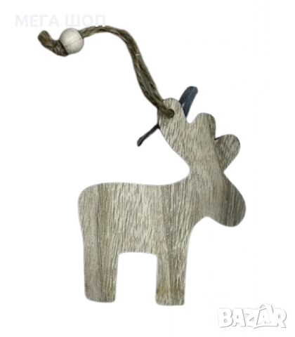 Изчистено дървено еленче - Празнична декорация за елха, снимка 2 - Декорация за дома - 52587226