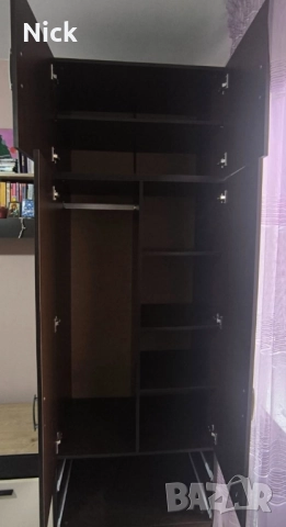 Двукрилен гардероб с надстройка, снимка 8 - Гардероби - 52148322