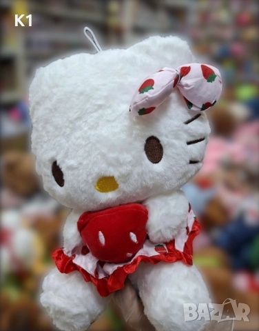 Плюшена играчка Кити с ягодка и рокля 30см, Hello Kitty , снимка 2 - Плюшени играчки - 51996020
