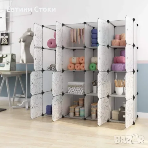 Модулен гардероб ELEGANCE с 16 просторни модула, снимка 3 - Гардероби - 56230059