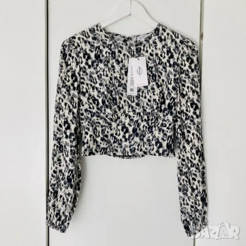 Разпродажба Stradivarius леопардова къса блуза къс топ с отворен гръб гол гръб леопардов принт S, снимка 2 - Корсети, бюстиета, топове - 47372516