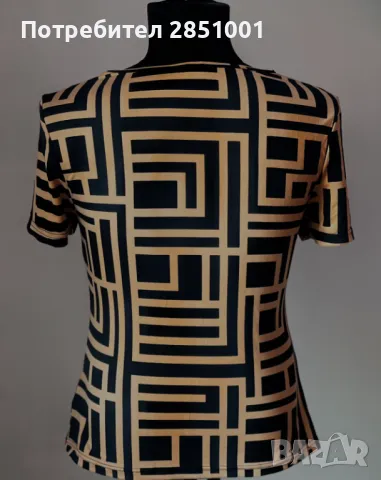 Стилна дамска блуза,къс ръкав с изрязано деколте., снимка 2 - Ризи - 47434597