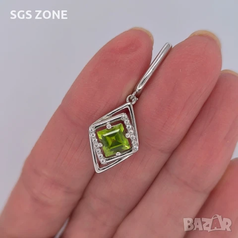 СРЕБЪРЕНИ ОБЕЦИ ОТ ТАЙЛАНД СЪС АМЕТИСТ ПЕРИДОТ ЦИТРИН, снимка 5 - Обеци - 51176260