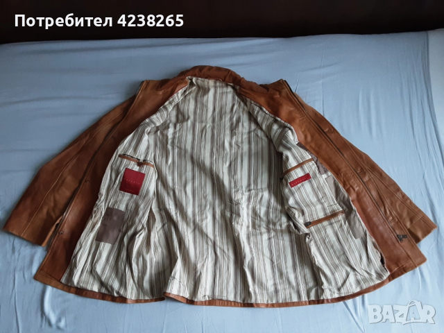 кожено яке"Kapraun"естествена кожа, светло кафяво, размер 56, снимка 4 - Якета - 52222802