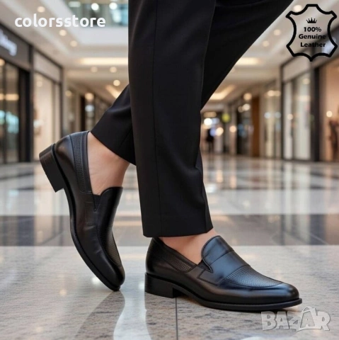 Мъжки обувки - черна ЕСТЕСТВЕНА кожа - 3951 