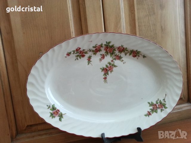 Стар български порцелан плато поднос 